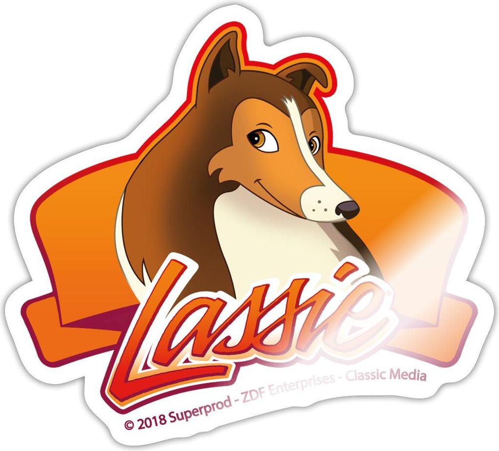 Spreadshirt Lassie Logo Sticker Aufkleber, 10 x 10 cm, Weiß glänzend