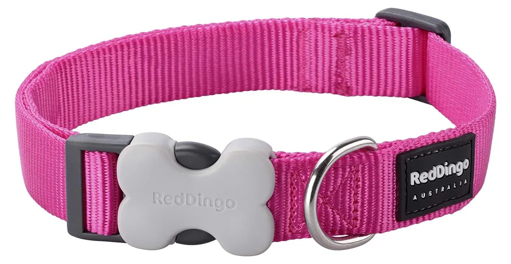 Collier ajustable Red Dingo rose pour chiot et petit chien, 1,2x32 cm
