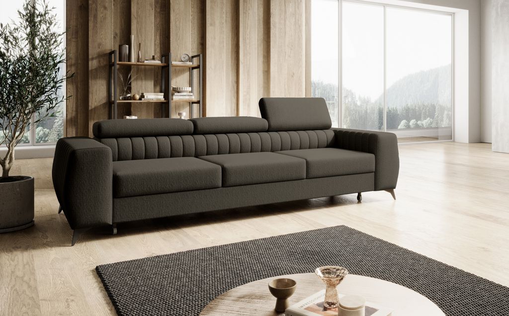 FURMEB24 SOFA ALVIN mit schlaffunktion fr 3 Personen 260 x 100 cm BRAUN