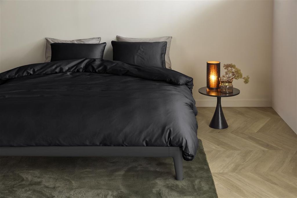 Beddinghouse Lyocell-Mako-Satin Bettwäsche-Garnitur Change Farbe Schwarz Größe 155x220+80x80