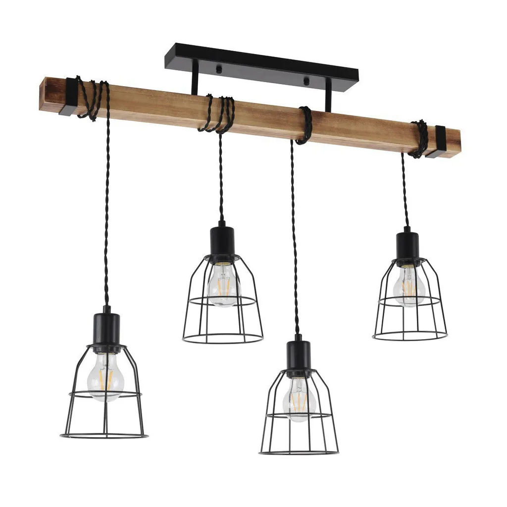 Lampadario Industriale Nero Italux Ponte PND-4290-4-L | Offerta Shop Online