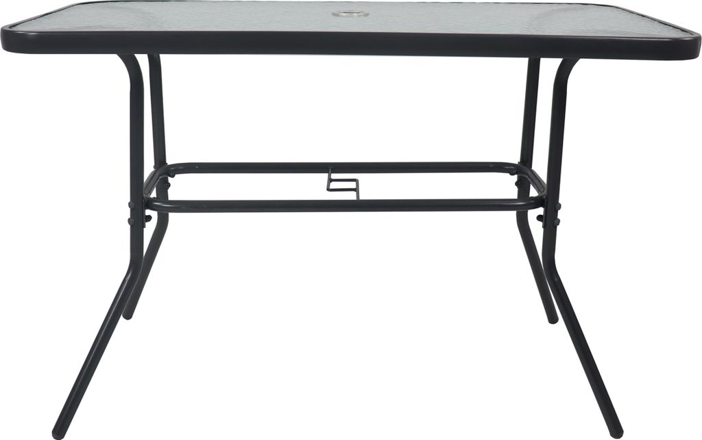VCM Gartentisch aus Glas und Metall | Esstisch | Maße ca. H. 70 x B. 110 x T. 55 cm | Anthrazit | Balkontisch Gartenmöbel 110x55