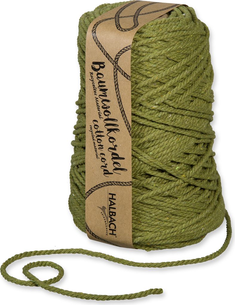 XXL Baumwollkordel "5 mm", 80 m, 500 g Olivgrün