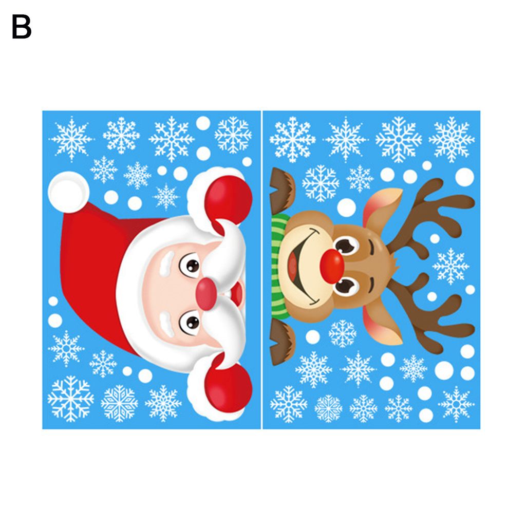 Weihnachtsstil Fensteraufkleber auf auffällige PVC Creative Santa Claus Muster Decals Party Supplies-Stil B