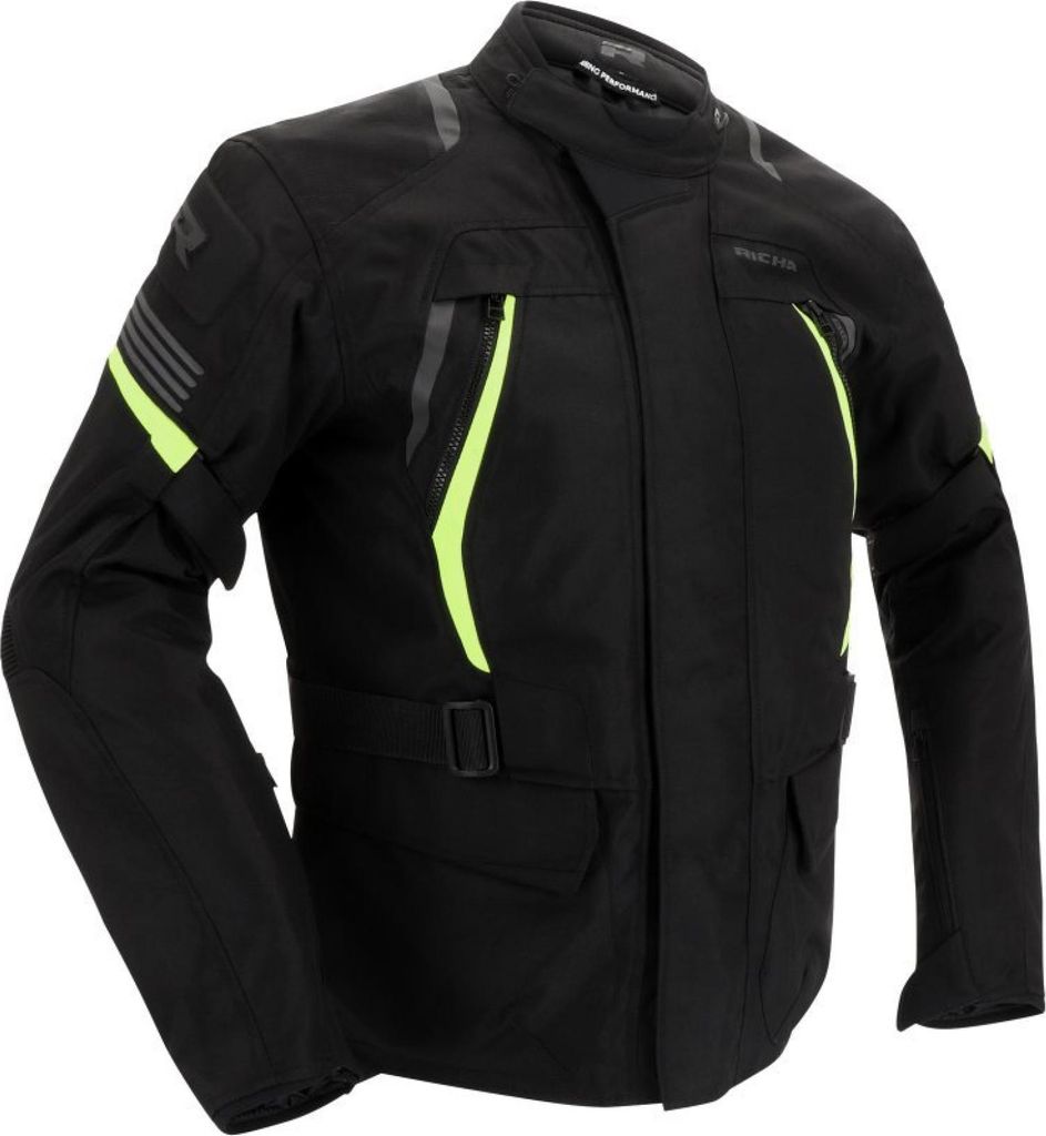Richa Phantom 3 wasserdichte Motorrad Textiljacke, schwarz/gelb, L