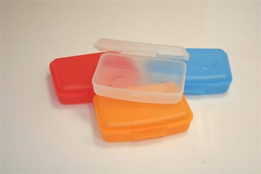 Proviantbox Snack Box flach 0,75l 16,5x11,5x4,5cm verschiedene Farben Freizeit Haushalt Gastrobedarf Behälter Schulz 441110