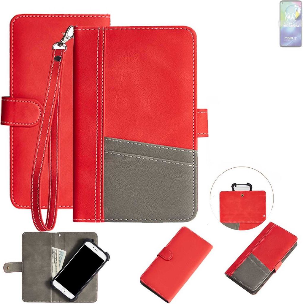 K-S-Trade Handy Schutzhülle für Motorola Moto G8 Power Hülle Portemonnee Brieftasche Klapphülle Kartenfächer Flip Wallet Case Etui