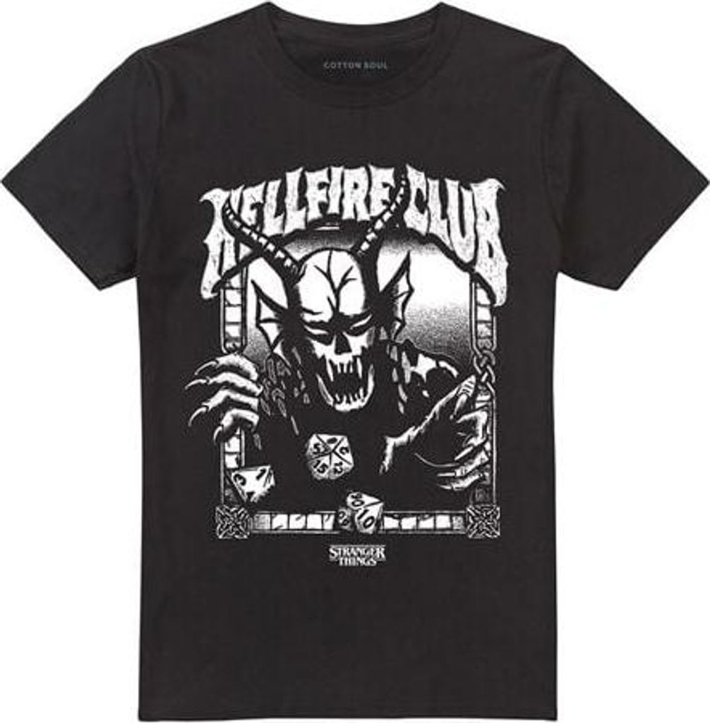Stranger Things T-Shirt Herren Season 5 - Hellfire Club Mono schwarz L