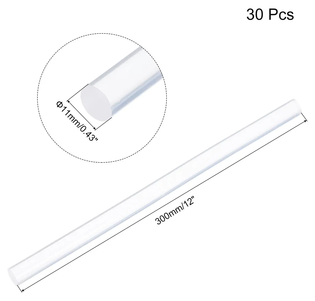 Bâtons de Colle Translucides 30cm - Adhérence Forte et Séchage Rapide