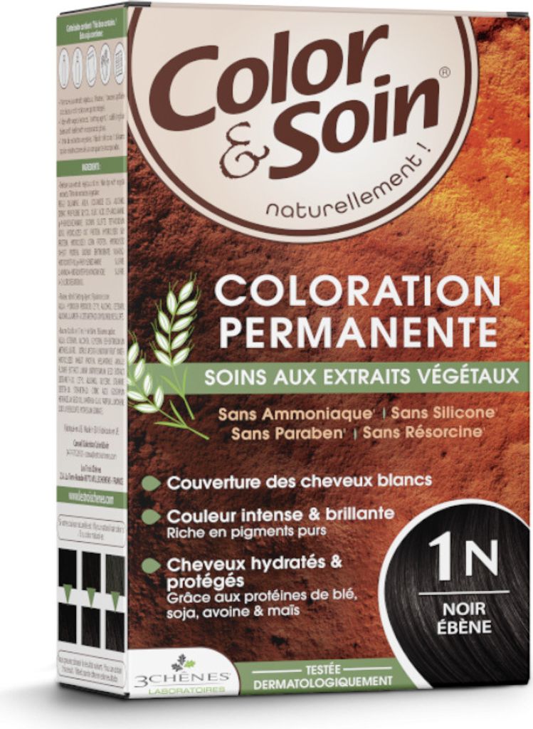 Les 3 Chnes Color & Soin Dauerhafte Haarfarbe - 1N Ebenholz Schwarz