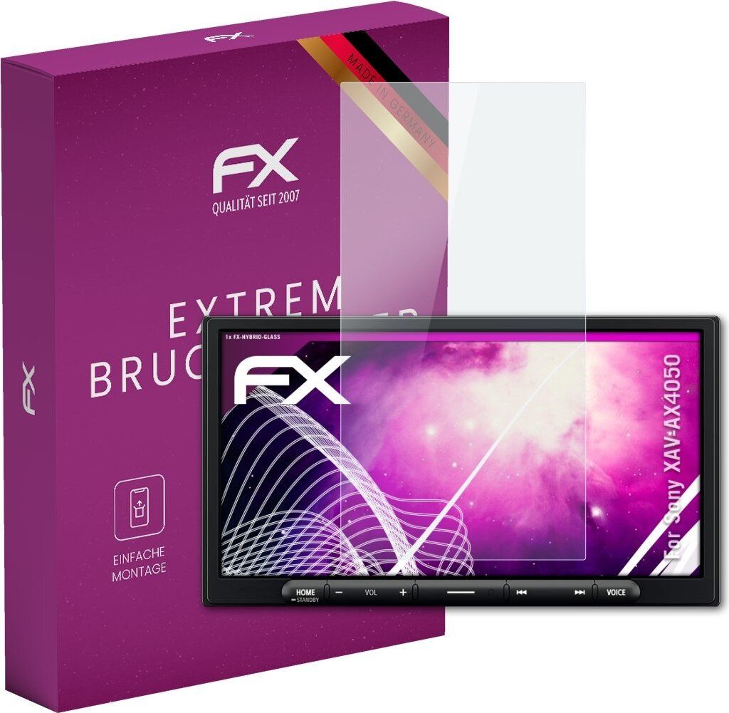 atFoliX FX-Hybrid-Glass Displayfolie kompatibel mit Sony XAV-AX4050 Glasfolie