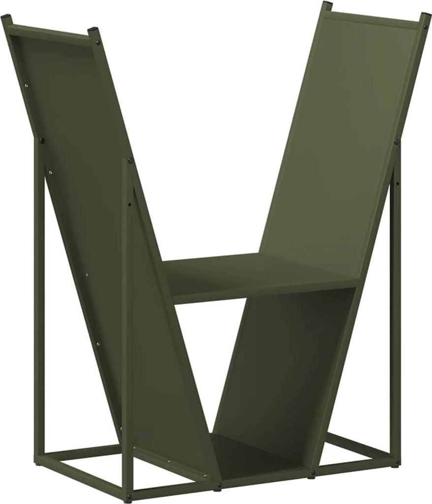 vidaXL Brennholzregal Olivgrün 69,5x35x81 cm Kaltgewalzter Stahl