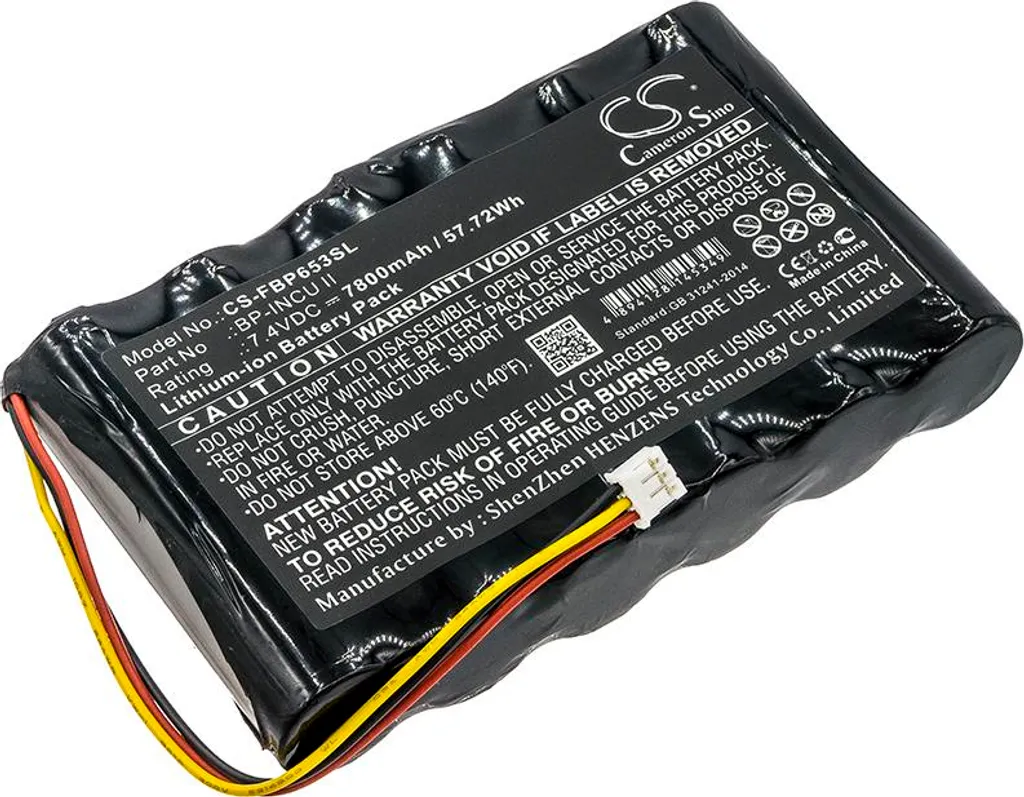Batterie Techtek pour Fluke Biomedical INCU II remplace BP-INCU II 7.4V