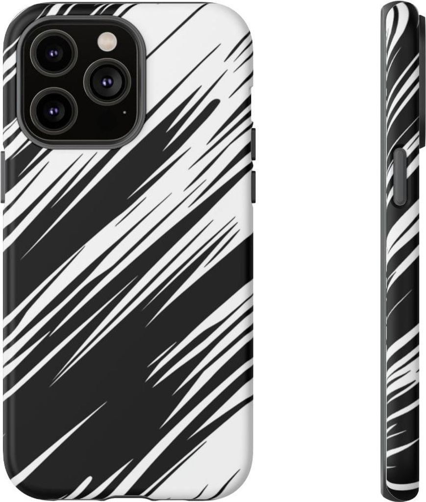 Dynamisches Schwarz-Weiß-Speedlines-Muster – Hülle Kompatibel mit iPhone 14 Pro Max