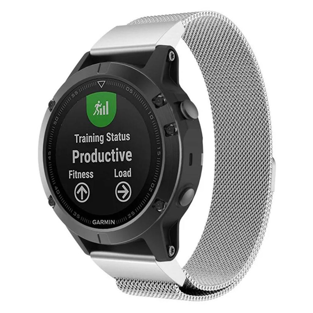 FFO2World Milanaise-Edelstahlarmband QuickFit 20 mm für Garmin Fenix 5S/6S/7S/8 (43 mm), Milanaise-Uhrenarmband für Garmin Smartwatches, Silber
