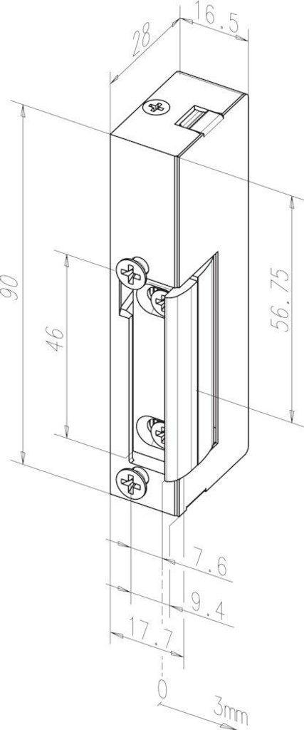 Assa Abloy Elektro-Türöffner 19E 6-12 V AC / DC DIN links / Produktbild 