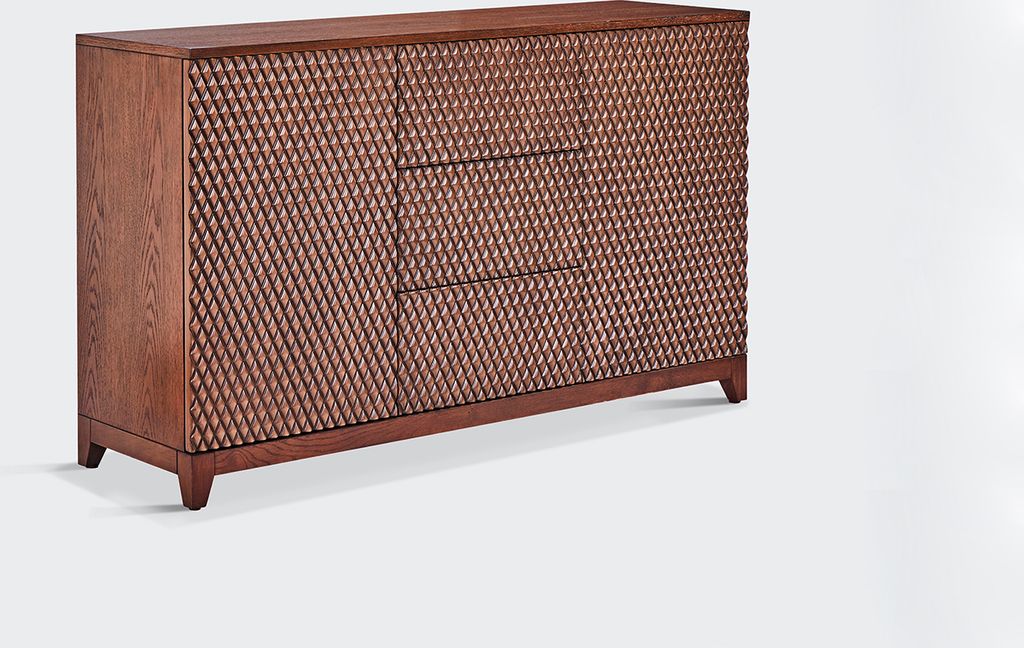KAWOLA Sideboard COPAS 2 Türen 3 Schubladen Eiche furniert braun