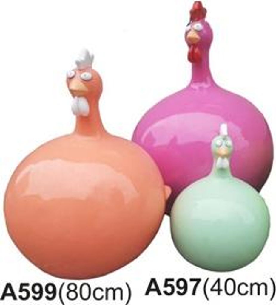 Abstrakt Huhn Figur Statue Skulptur Deko Garten Design Statuen Dekoration 40cm