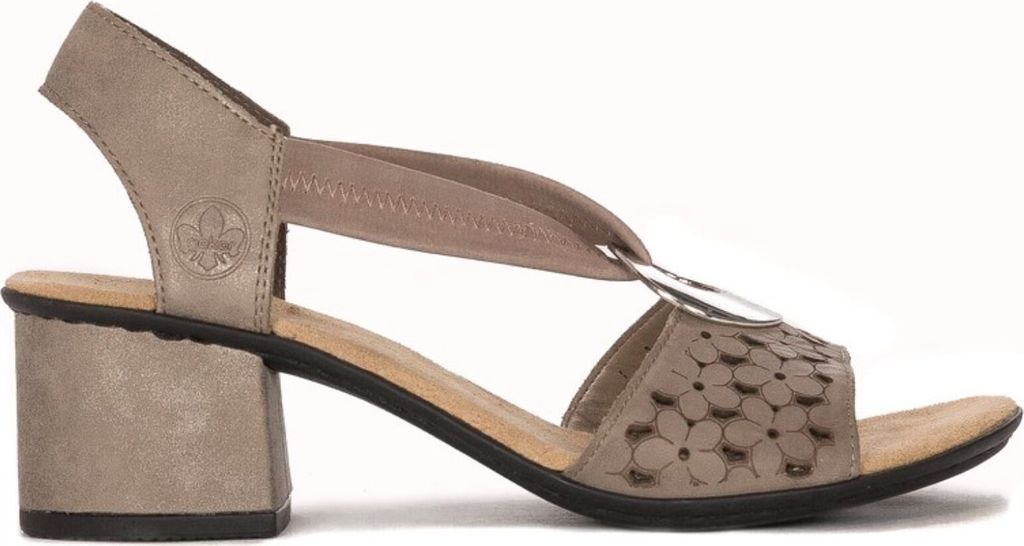Rieker Damen Sandalen aus Naturleder in Beige mit 6 cm Produktbild 