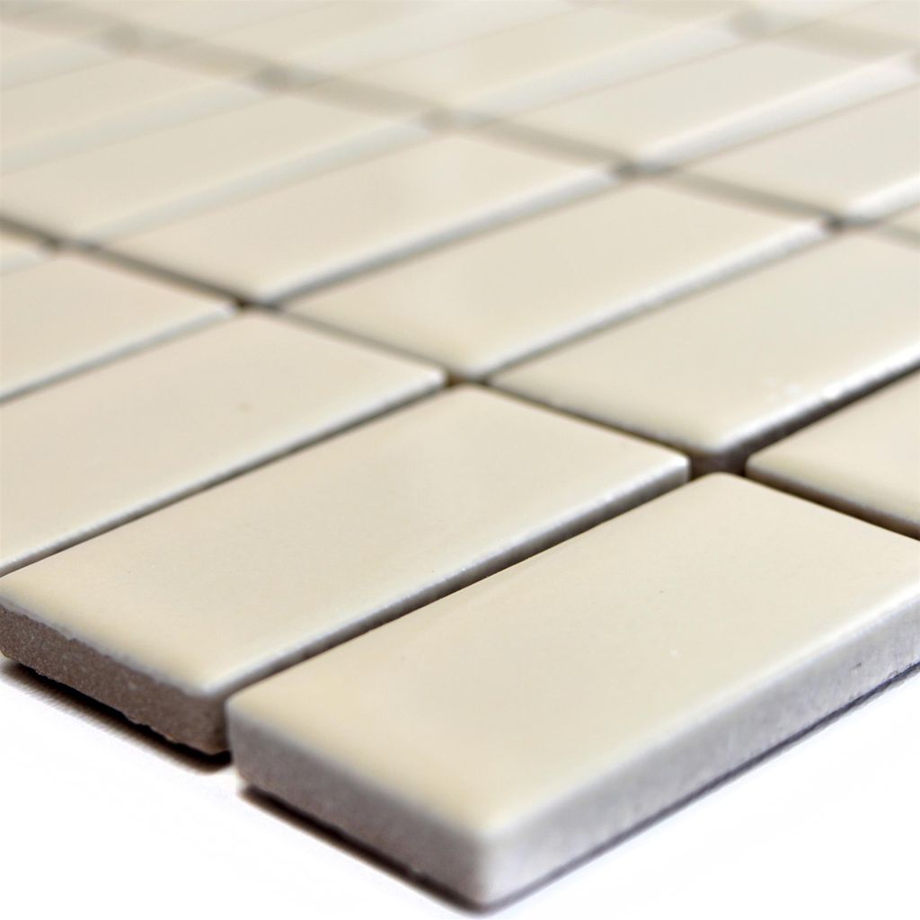 Keramik Mosaikfliesen Adrian Beige Matt Rechteck