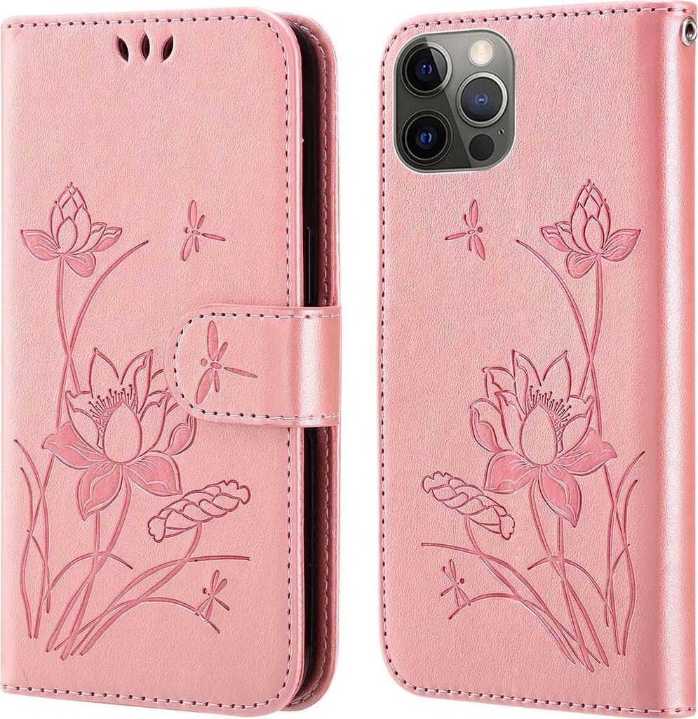 König Design Hülle kompatibel mit Apple iPhone 14 Pro Max Kunstleder Handyhülle - Handy Case Rosa