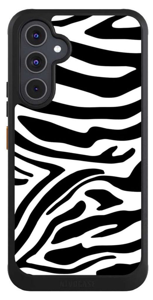 NIVOCASE Hülle für Samsung Galaxy A54 5G Handyhülle NIVOcore Case Schwarz Animal-Look Animalprint Zebra