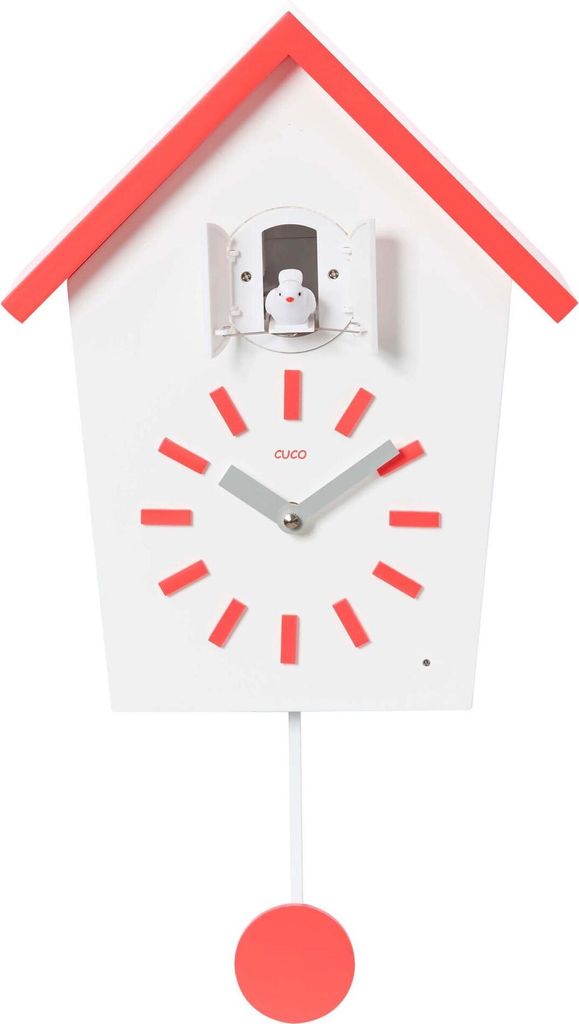 Cuco Clock Kuckucksuhr BAUERNHAUS 28,3 × 22,8 × 10,4cm, Pendeluhr Wanduhr, Moderne Schwarzwalduhr, Pendeluhr mit Nachtruhefunktion, Vogelgezwitsc...