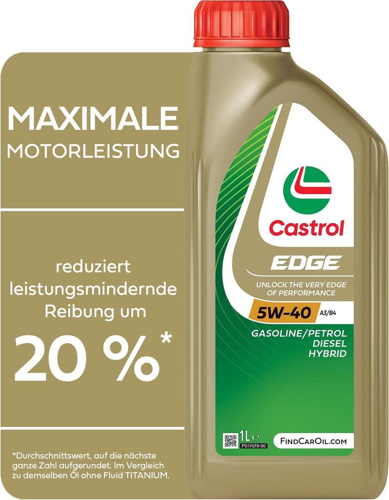 Castrol EDGE 5W-40 A3/B4 Motoröl, 1L