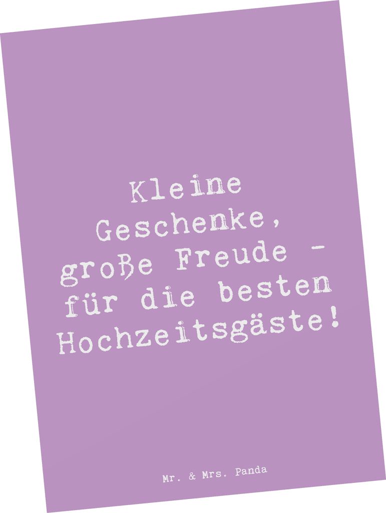 Mr. & Mrs. Panda Postkarte Spruch Gastgeschenke Freude - Produktbild 