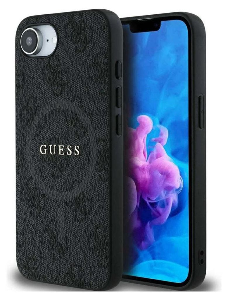 Guess Kunstleder 4G Farbiger Ring MagSafe Hülle für iPhone Produktbild 