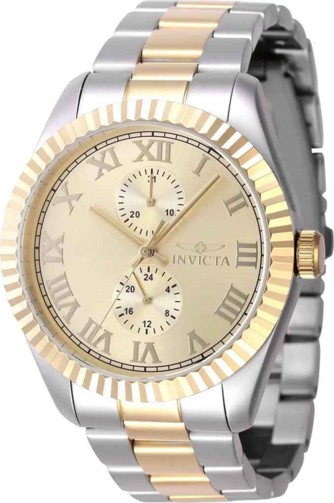 Invicta Specialty 47428 Herren uhr - Wasserdicht - Analog - Quarzuhrwerk - Edelstahl mit goldenen zifferblat - 43mm