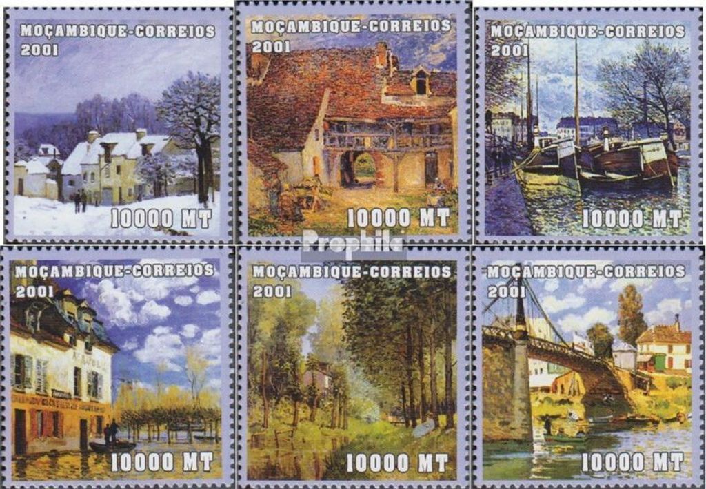 Briefmarken Mosambik 2001 Mi 1992-1997 postfrisch Kunstwerke
