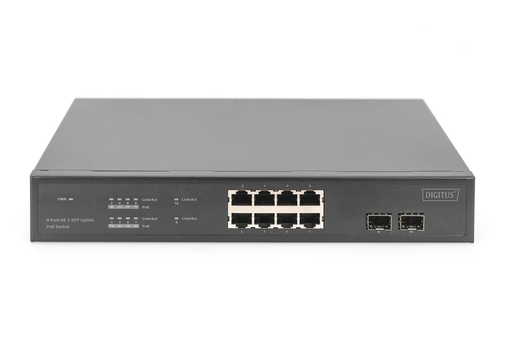 Switch Gigabit pour vidéosurveillance IP DIGITUS 8 ports PoE 140W SFP