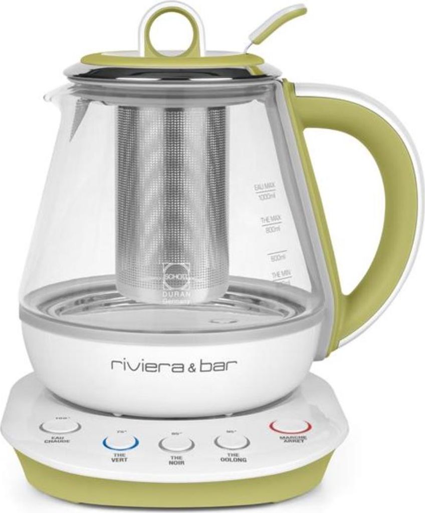 0,8-liter-teekanne, 800 w, weiß und grün Riviera & bar BTH244