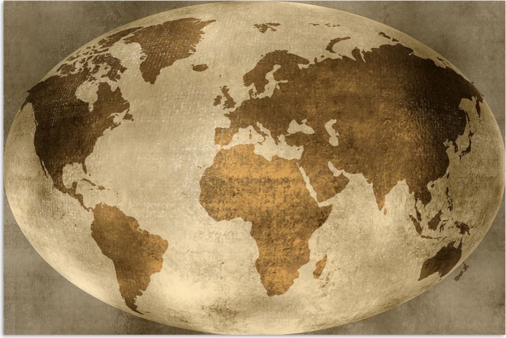 MuchoWow Poster Weltkarte - Globus - Vintage 180x120 cm - Fotoplakat