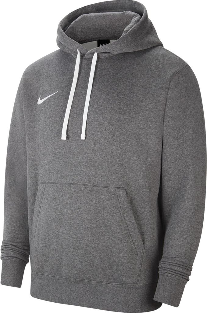 A gray Nike hoodie is shown from the front.