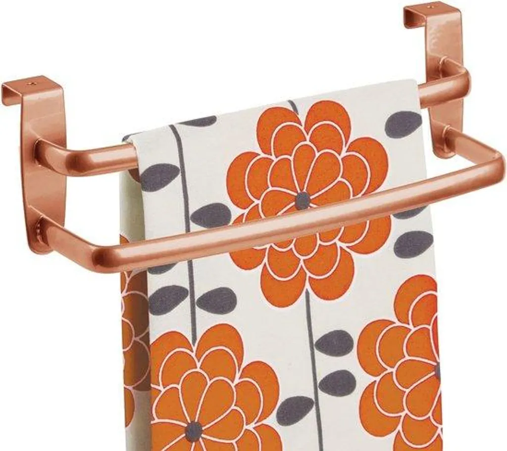 Porte-serviettes métal cuivre double - Support à poser chic 30cm