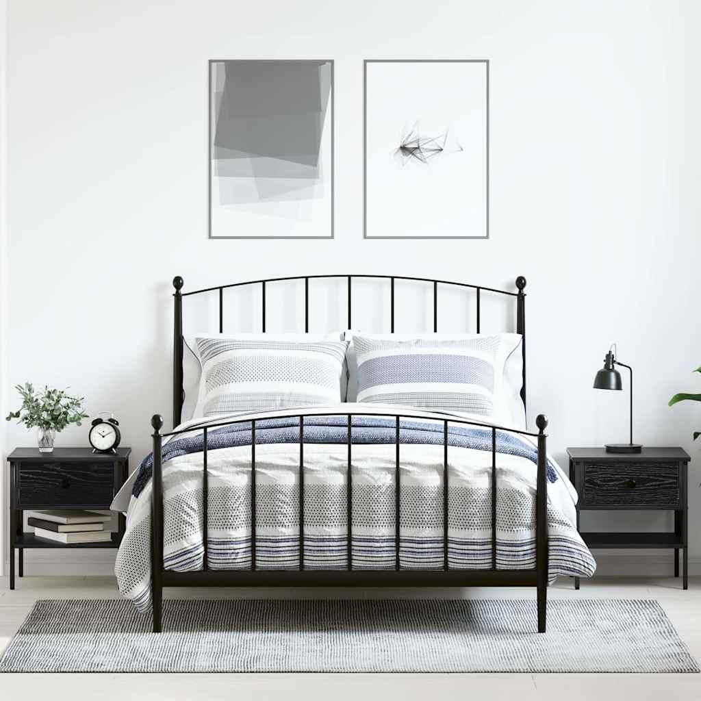 vidaXL Nachttisch 2 pcs Schwarz Eichen-Optik 40 x 42 x 45 cm