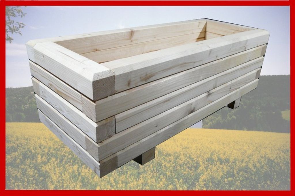 Massiver Pflanzkasten 60x40mm unbehandelt Außenmaße 100 x 40 x 48 cm Blumenkasten Hochbeet Pflanztrog Nr. PK - REAL-1299
