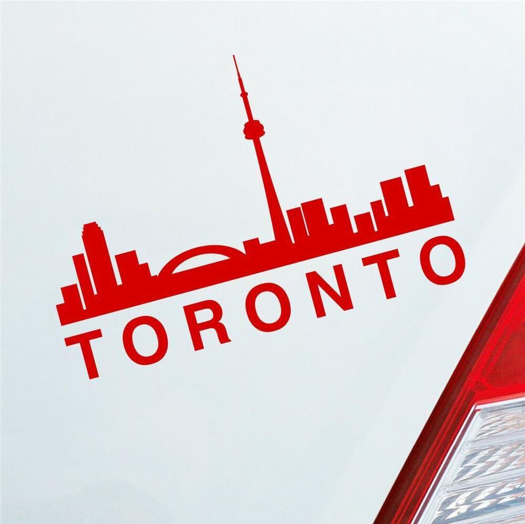 Auto Aufkleber Toronto Stadt City USA Kalifornien State 14x10 cm Rot Sticker Heckscheibenaufkleber