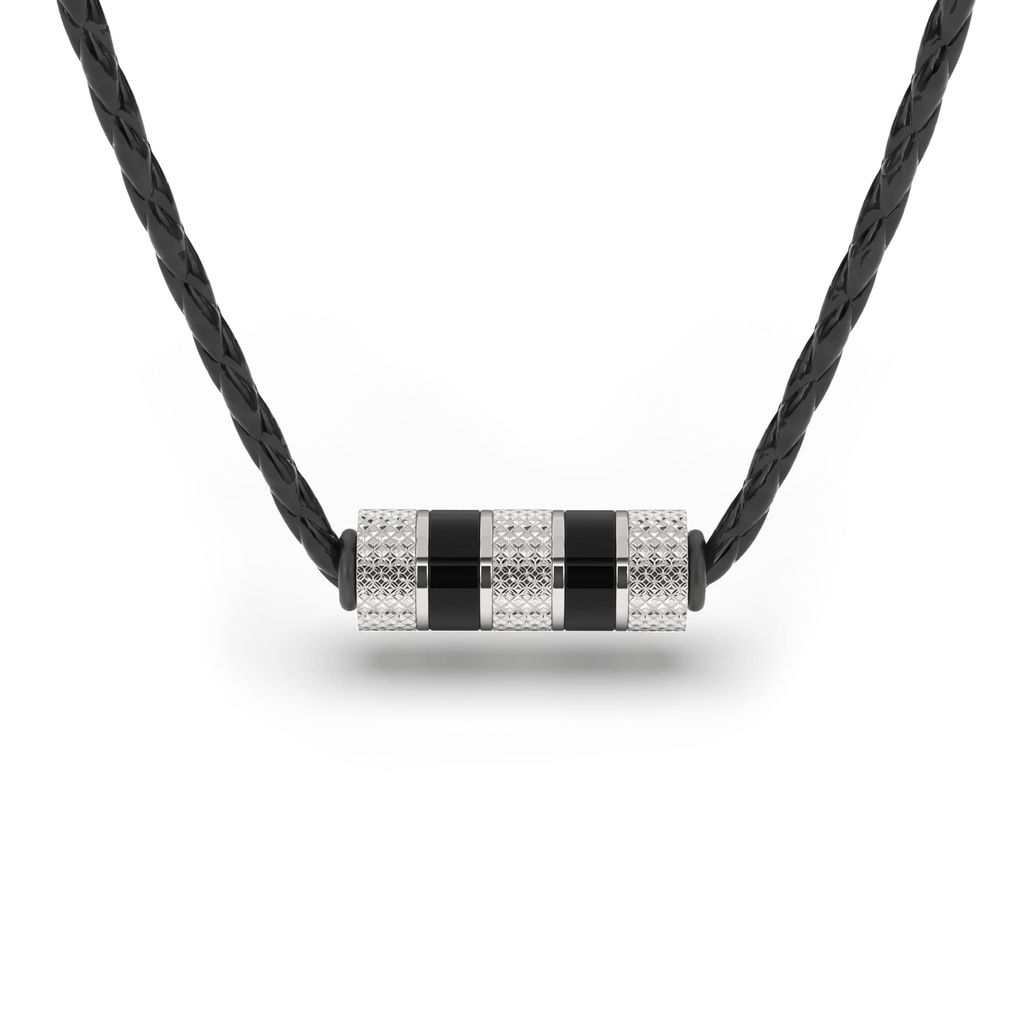 SERASAR | Lederhalskette für Herren [Solid] mit Silber Produktbild 