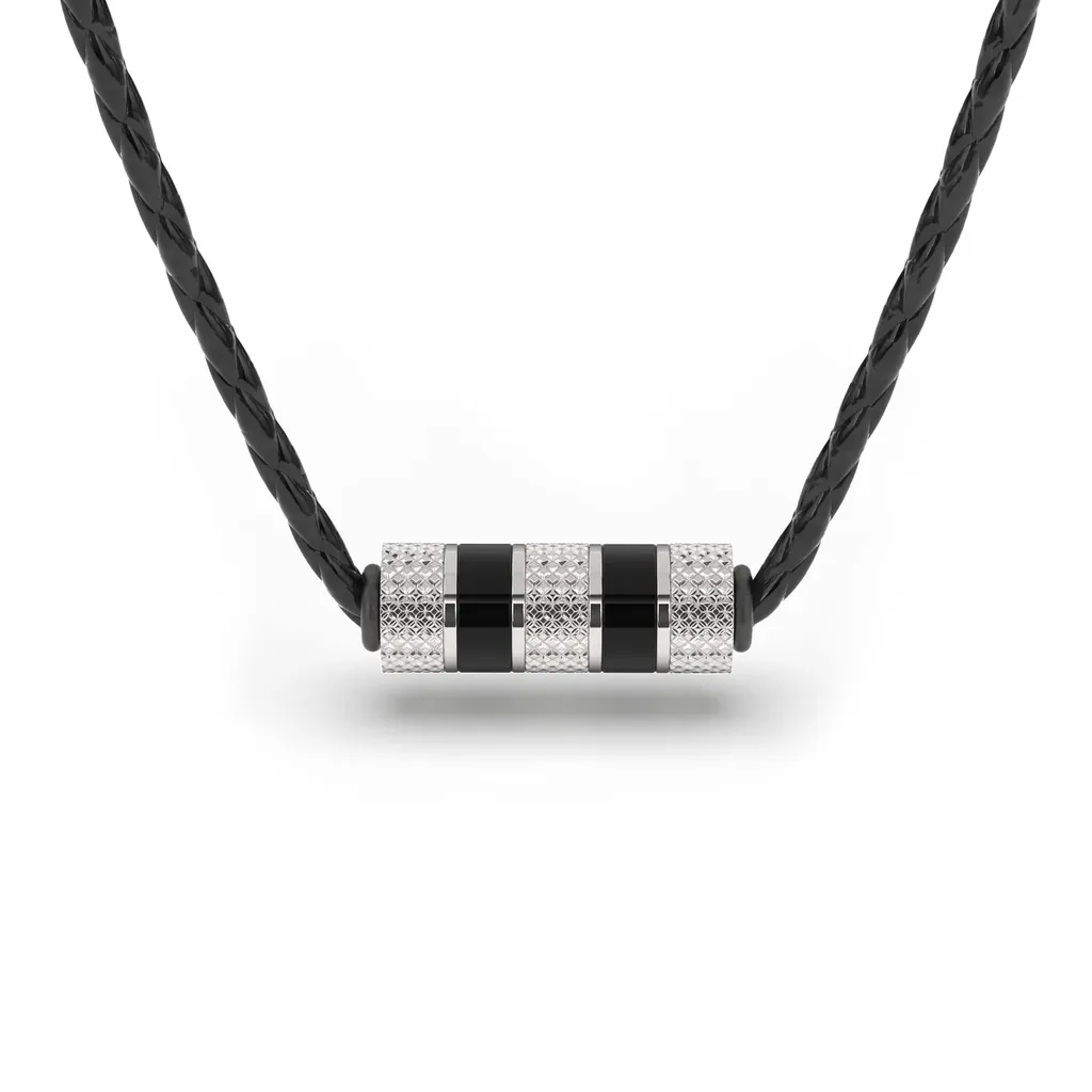 1Pc collana con cordino in pelle chiusura in acciaio inossidabile corda