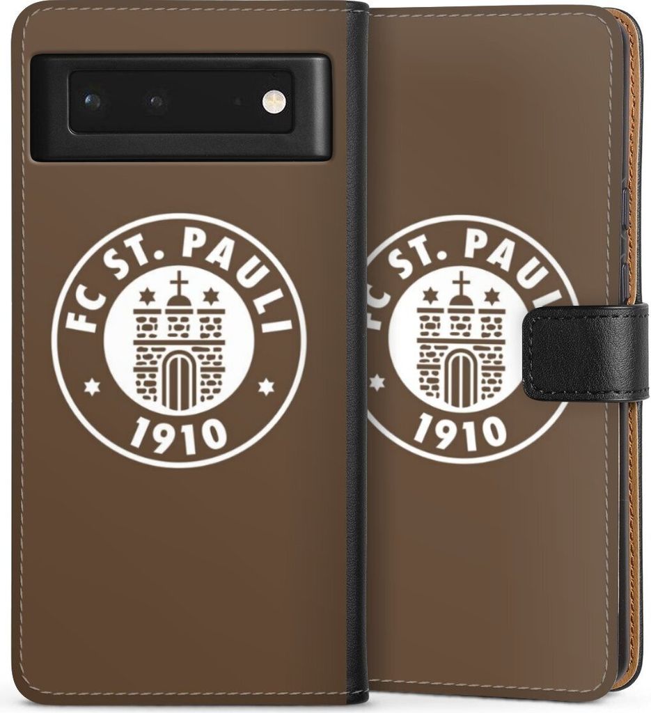 DeinDesign Klapphülle für Google Pixel 6 Handytasche Lederhülle Tasche FC St. Pauli Offizielles Lizenzprodukt Wappen