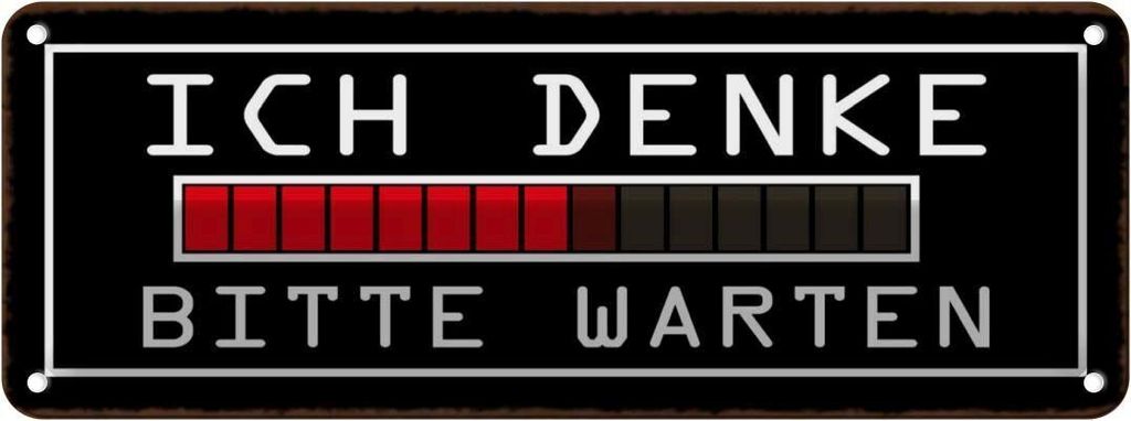vianmo Blechschild 10x27 cm ich denke bitte warten Dekoration Spruch Zitat