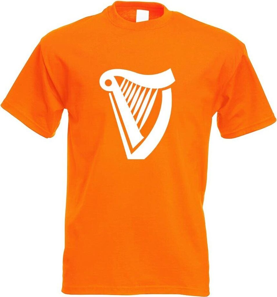 Kiwistar - T-Shirt - orange - Harfe Motiv Bedruckt Funshirt Design Print - mit Motiv Bedruckt - Funshirt Design - Sport - Freizeit - Herren - M