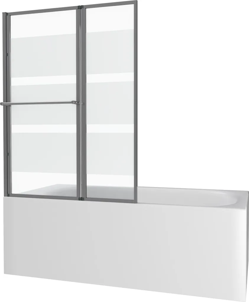 Pare-baignoire 139x105cm anti-éclaboussures relevable verre dépoli