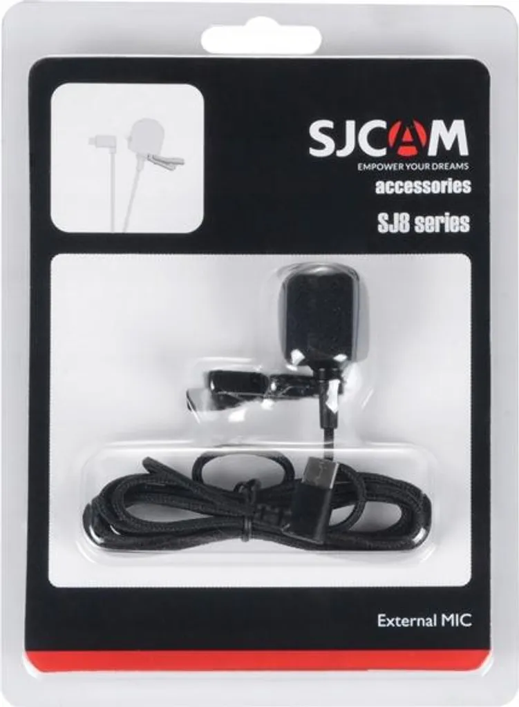Microphone externe pour SJCAM SJ8 Air Pro Plus - Câble de 1.5m Noir