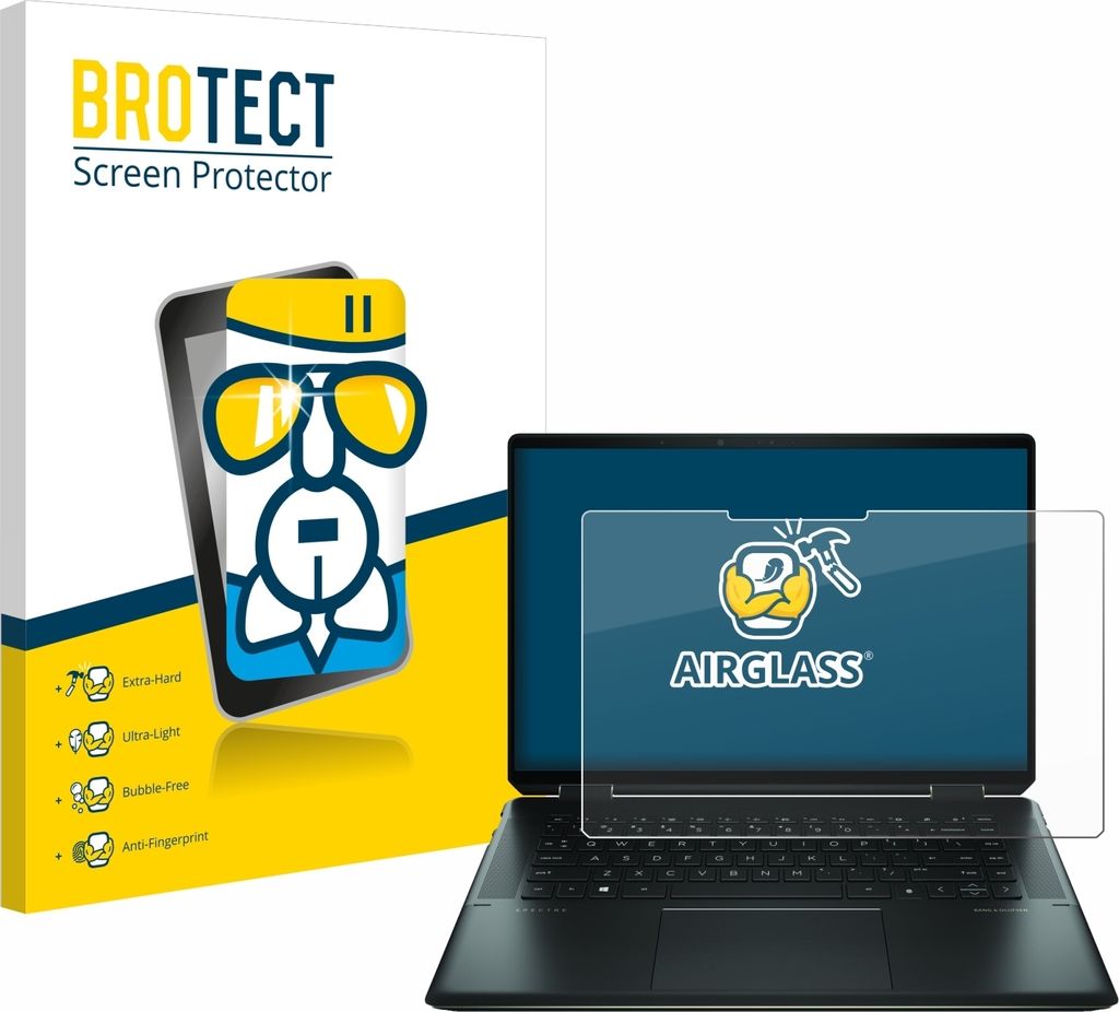 BROTECT Schutzglas für HP Spectre x360 16" 2-in-1 2021 Schutzfolie Panzer Folie Glas Display Schutz klar