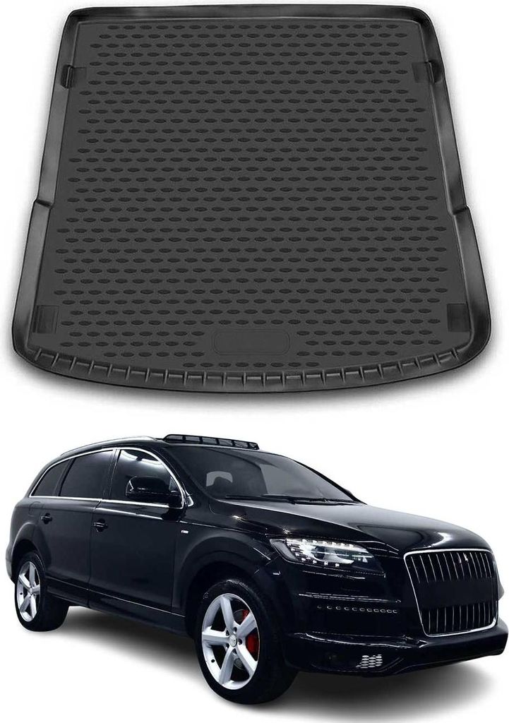 Kofferraummatte Kofferraumwanne für Audi Q7 4LB 2006-2015 Gummi TPE Schwarz