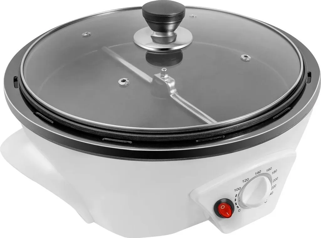 Tostatrice Caffè Elettrica Bianca 500g - Vetro e PP - 1200W Professional